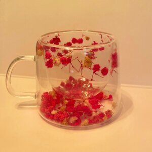 Dried Flower Double Wall Coffee Mug